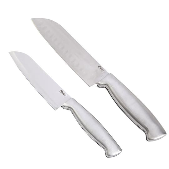 Oster Baldwyn 2 Piece Stainles Steel Santoku Knife Set in Silver | Michaels